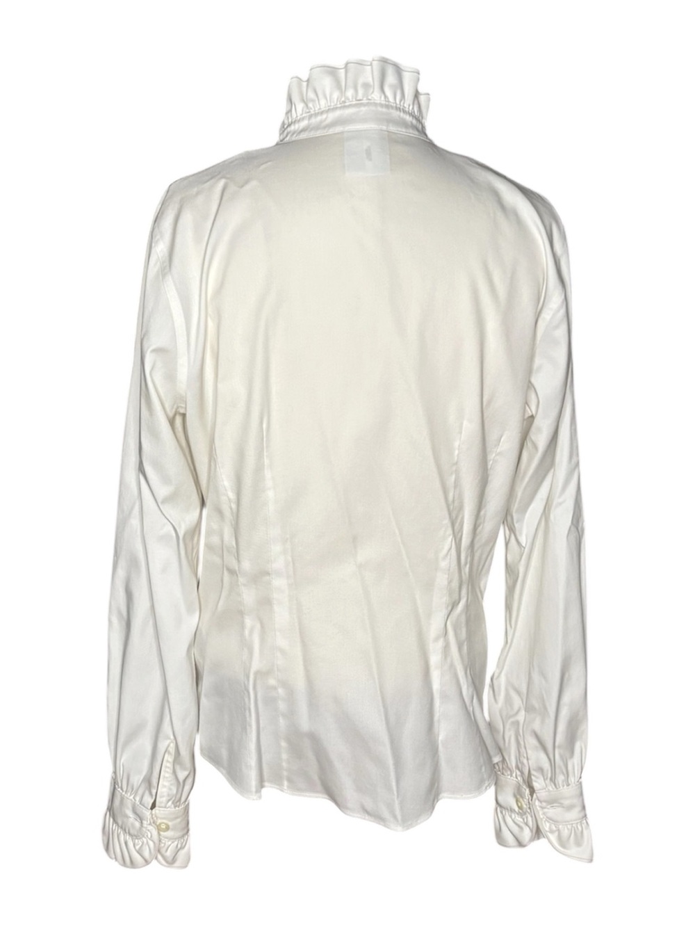 Brooks Brothers White Ruffle Neck Button Down Blouse - Picture 3 of 6